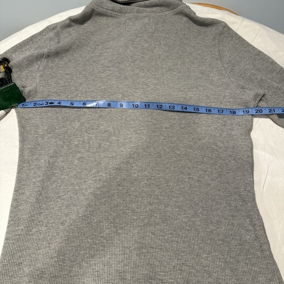 Express Men’s Waffle Knit Shawl Collar Pullover Sweatshirt Gray Size M - Picture 5 of 7